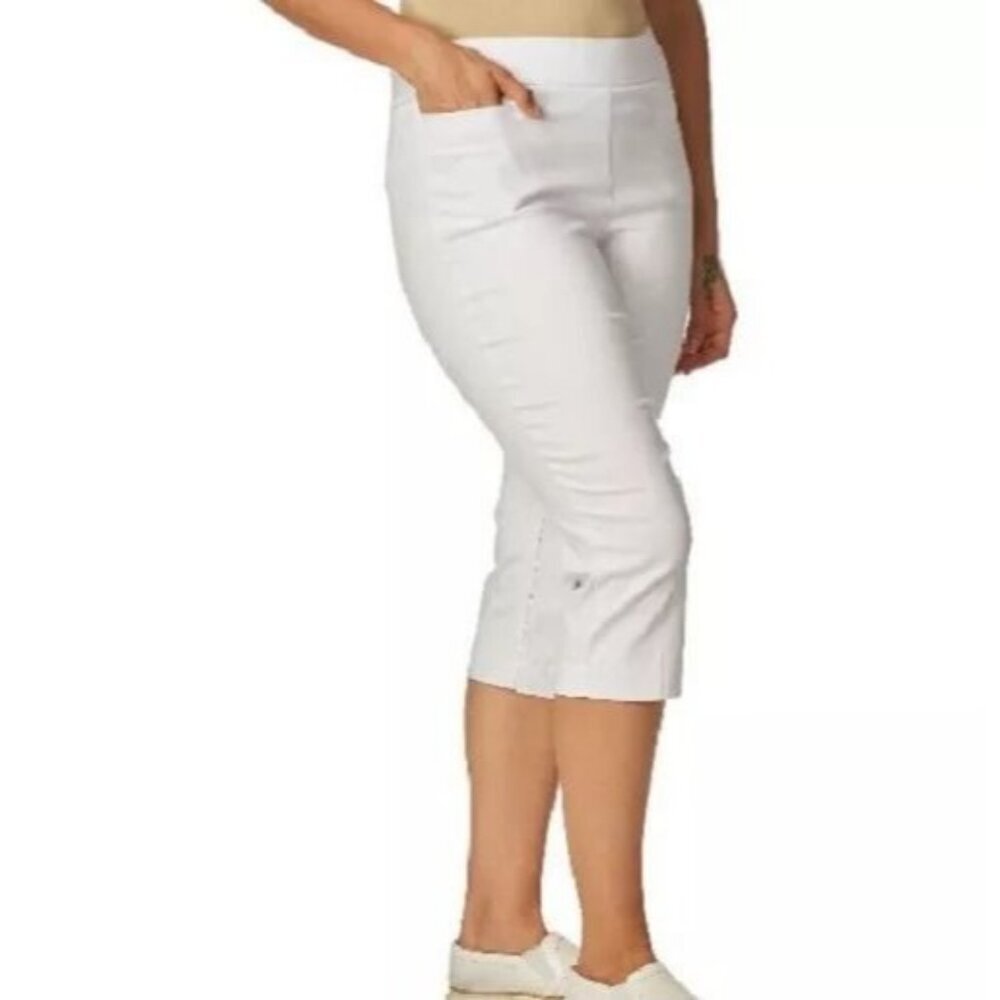 Briggs Womens White Pants With‎ Comfort Waistband Size 22W